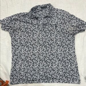 G/FORE Black and White Floral Casual Shirt